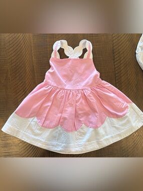Jacadi Paris Baby Girl Poplin Ceremony Dress- Pink & White